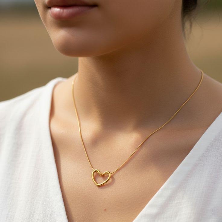 The Eternal Heart Pendant – Minimalist Golden Chain Necklaces